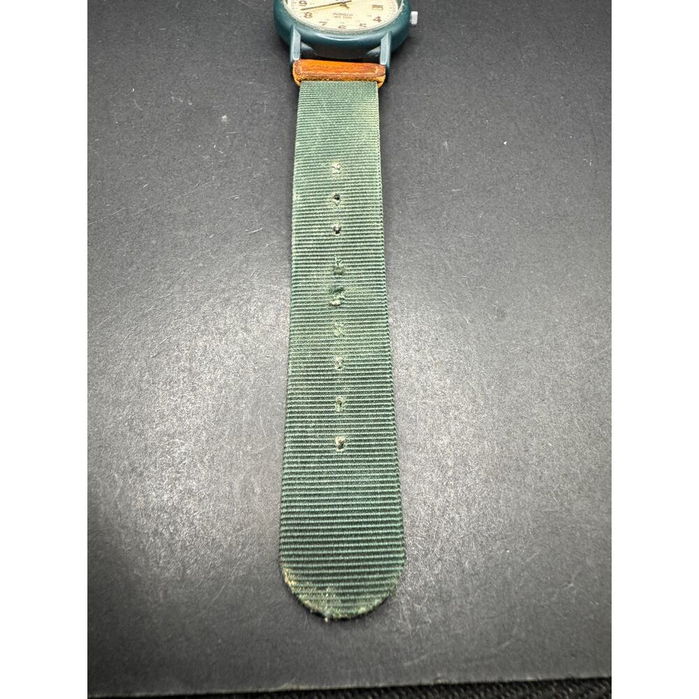 Vtg Timex Expedition Indiglo WR 50 Green Case & Nylon Band 36.7mm Watch - Picture 3 of 9